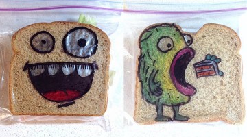 drawing on bread