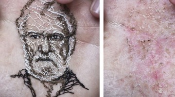 Artist Weaves Portraits into His Own Hand!