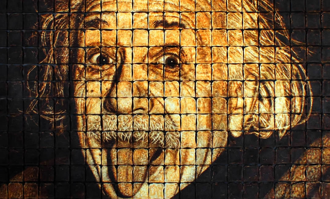 Einstein made from 440 pieces of toast