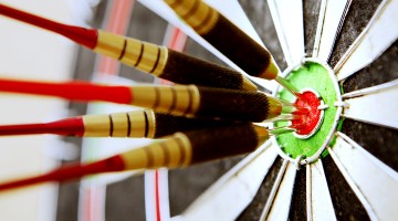 darts on bullseye