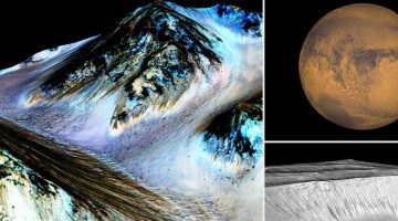 Mars Photos of Water Scoring Where Water is Flowing Provided by NASA