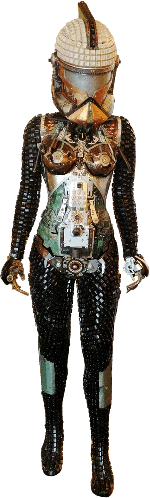 Computer Parts Female Sculpture