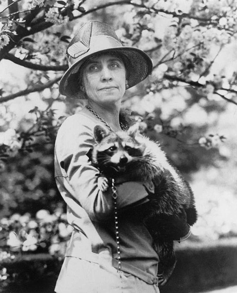 Grace Coolidge and Rebecca the Raccoon