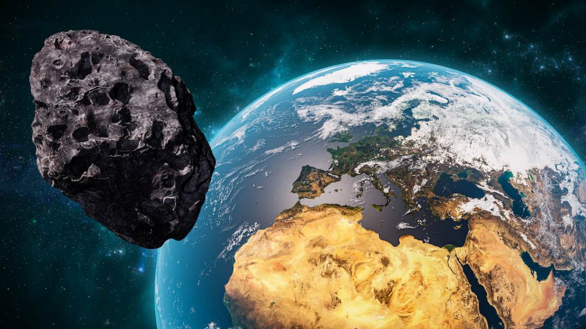 Giant asteroid cruising near Planet Earth