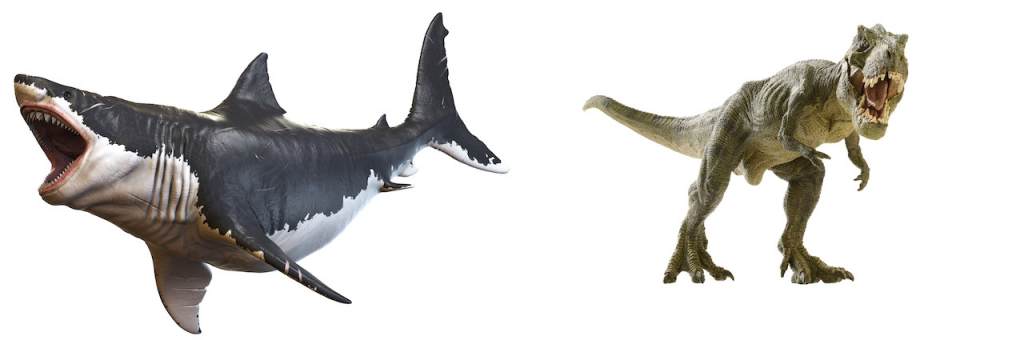 T-Rex and Megalodon